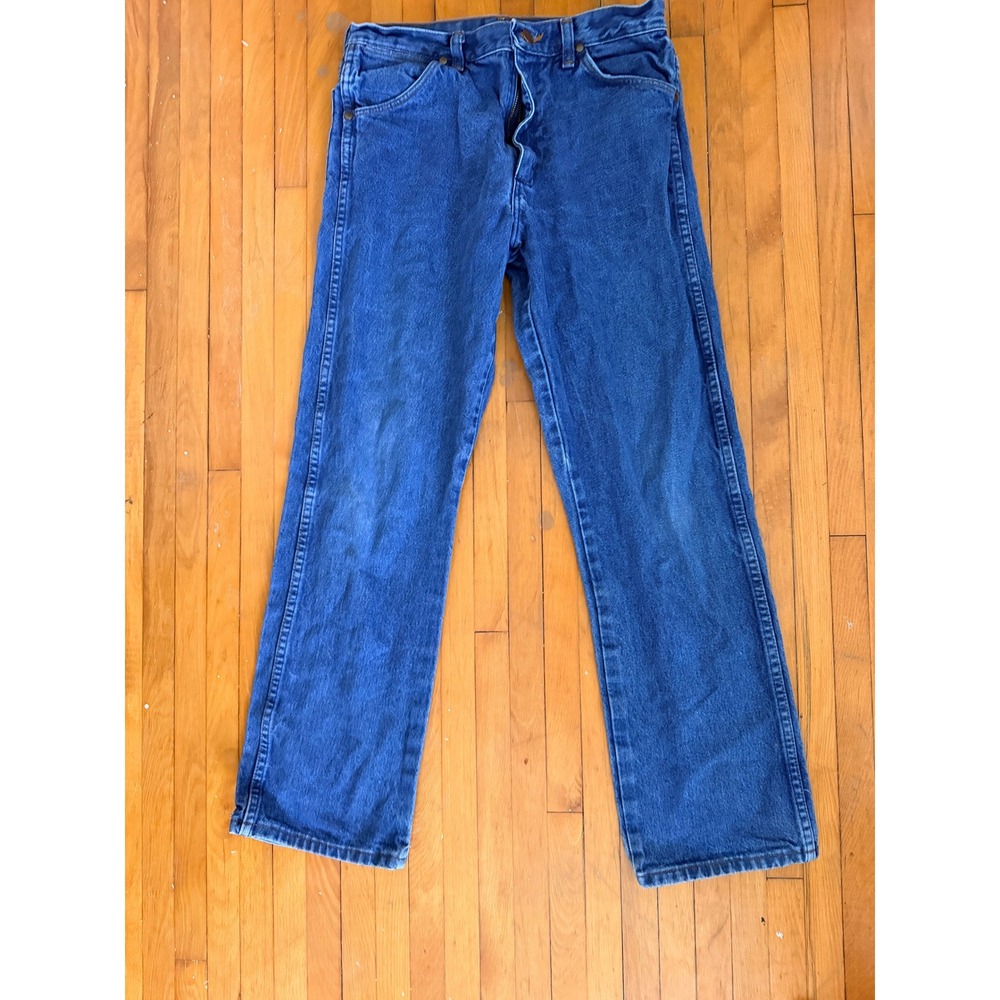 Wrangler Cowboy Cut Straight Leg Jeans Mens Blue Medium Wash Denim High Rise